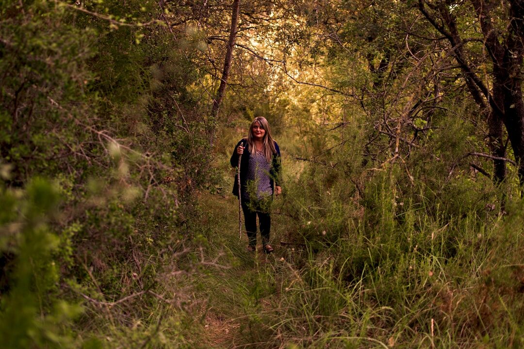 celebrity hiking in forest